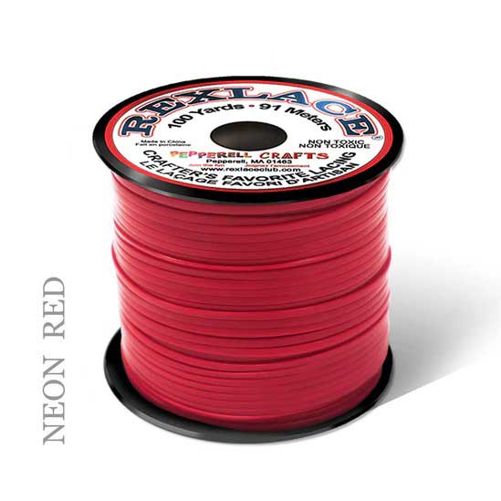 Neon Red Rexlace Flat Plastic Lacing Spool 100 yd (91 m) Pepperell