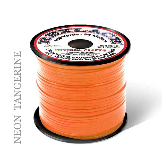 Neon Tangerine Rexlace Flat Plastic Lacing Spool 100 yd (91 m) Pepperell
