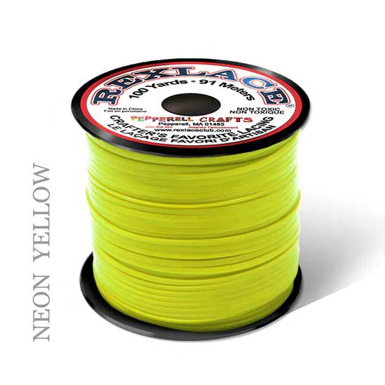 Neon Yellow Rexlace Flat Plastic Lacing Spool 100 yd (91 m) Pepperell