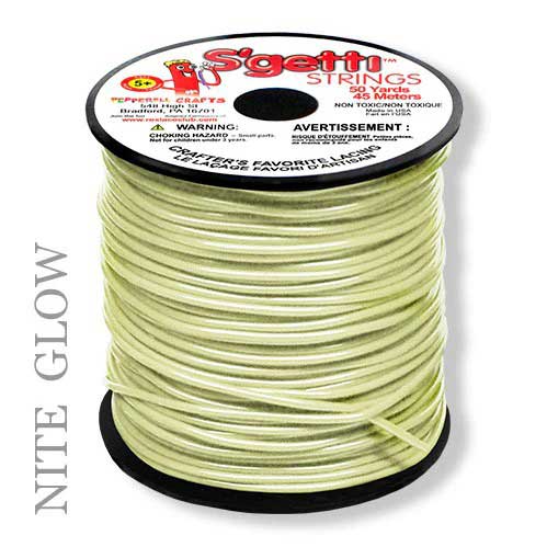 Nite Glow S'getti String Round Hollow Plastic Lacing Spool 50 yd (45 m) Pepperell