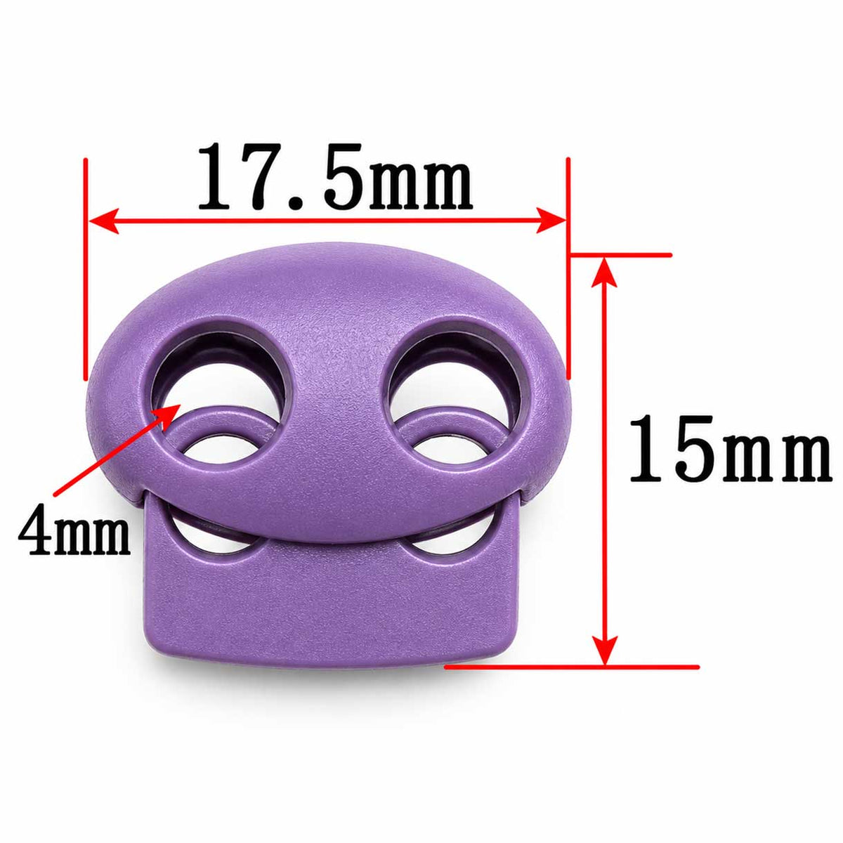 Orchid Zinc Alloy Oval Two Hole Cord Lock/Stop (5 Pack) paracordwholesale