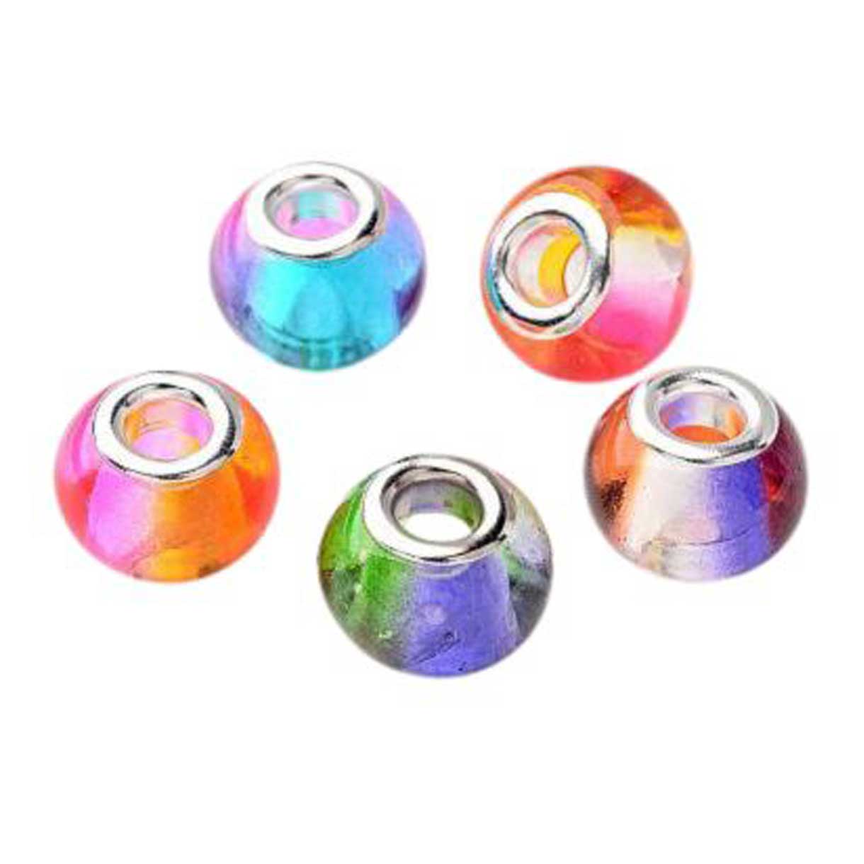 Painted Two Tone Glass Beads Mixed Colors (25 Pack) 280-
