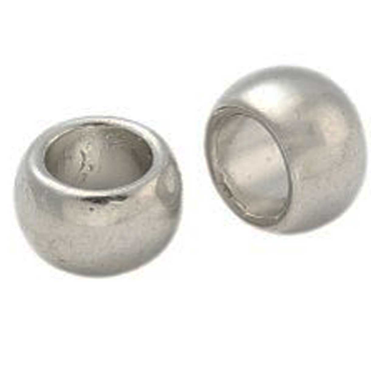 Platinum Alloy Round Bead/Charm (25 Pack) 280-