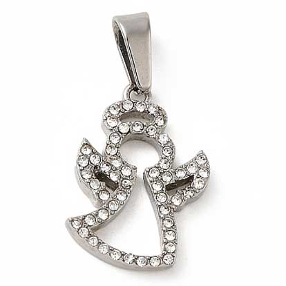 Playful Angel w/Rhinestones 304 Stainless Steel Pendant/Charm 280-