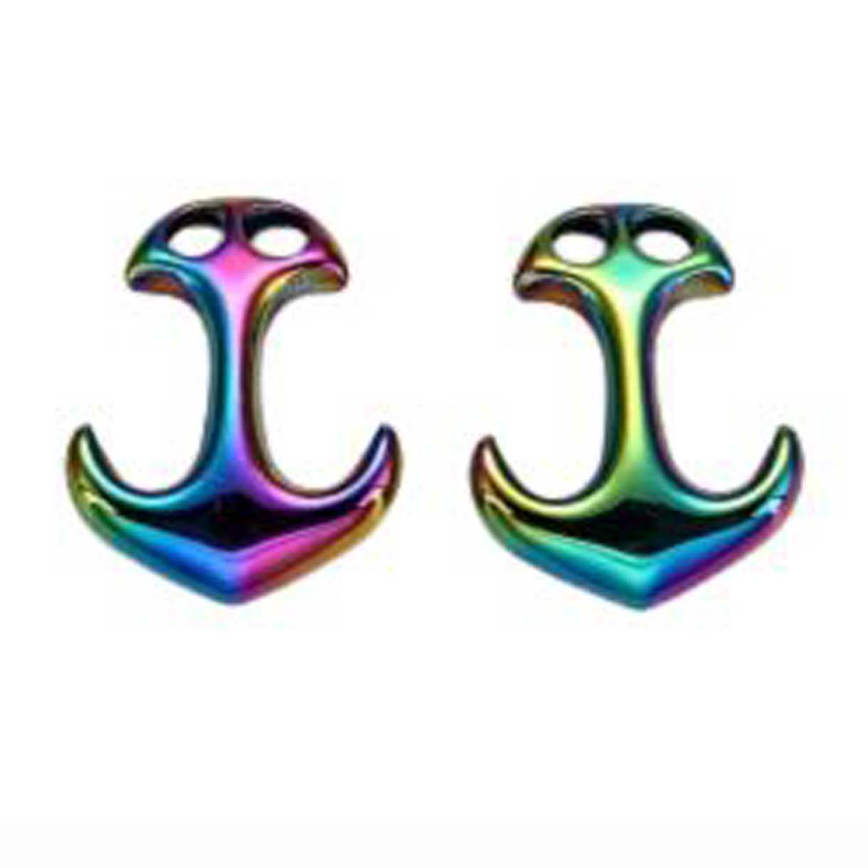 Rainbow Stainless Steel Anchor Clasp for Paracord Bracelets (2 Pack)