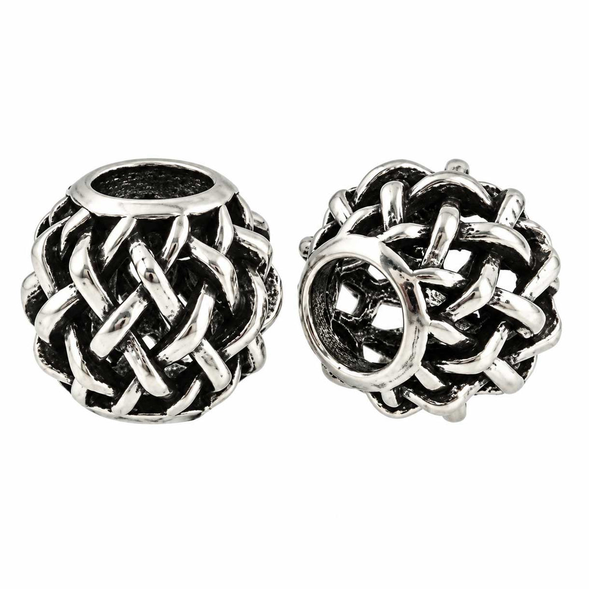 Round Hollow Weave Metal Alloy Beads (5 Pack) 280-