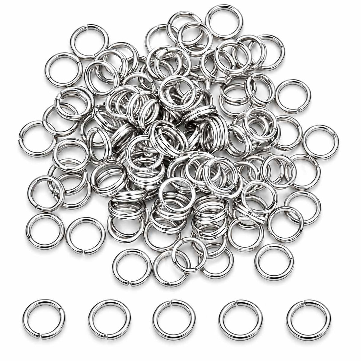 Silver Double Loop Split/Jump Rings (Brass)