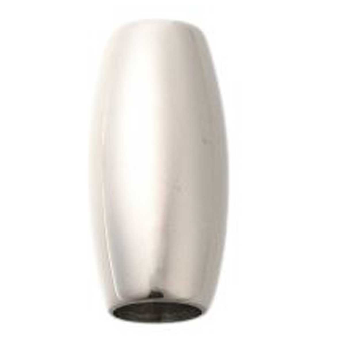 Silver Long Barrel Metal Beads (2 Pack) 304 Stainless Steel