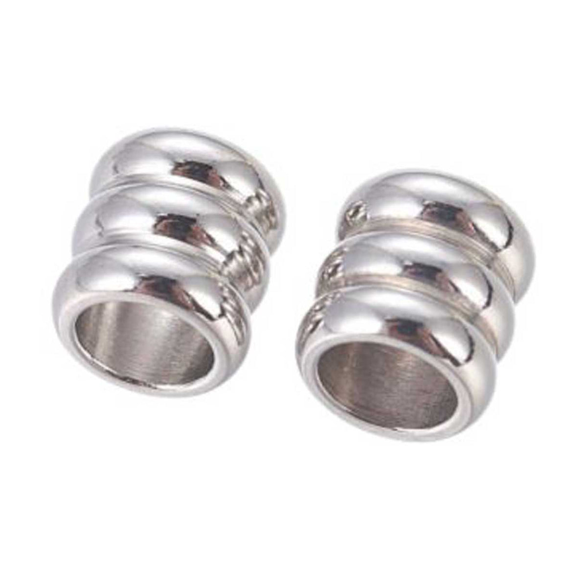 Silver Ringed Metal Beads 201 Stainless Steel (10 Pack) 280-