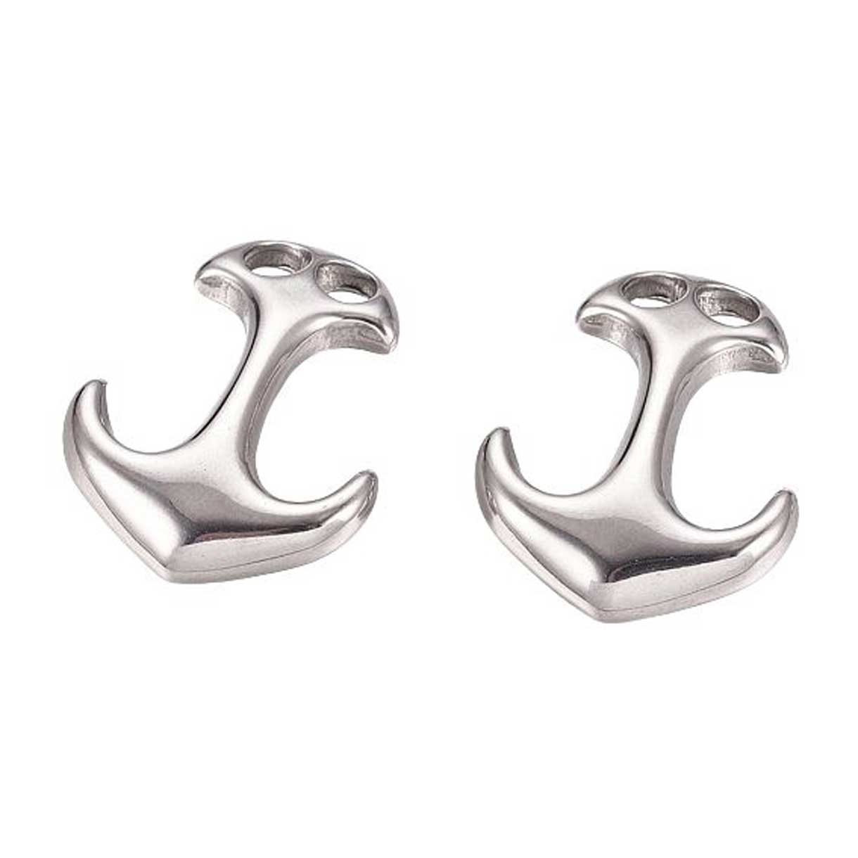 Silver Stainless Steel Anchor Clasp for Paracord Bracelets (2 Pack)