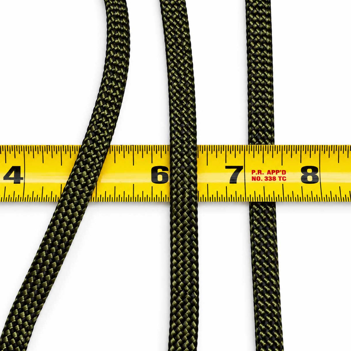 **Sinker Line 1/2 *(3/8) Inch Olive Coreless Flat Nylon Cord Made in the USA El Wood Braiding Co