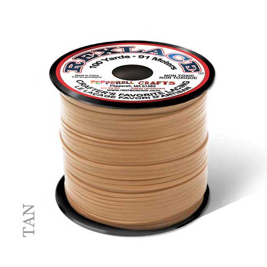 Tan Rexlace Flat Plastic Lacing Spool 100 yd (91 m) Pepperell