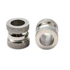 Textured w/Smooth Groves 201 Stainless Steel Bead/Charm (2 Pack) 280-