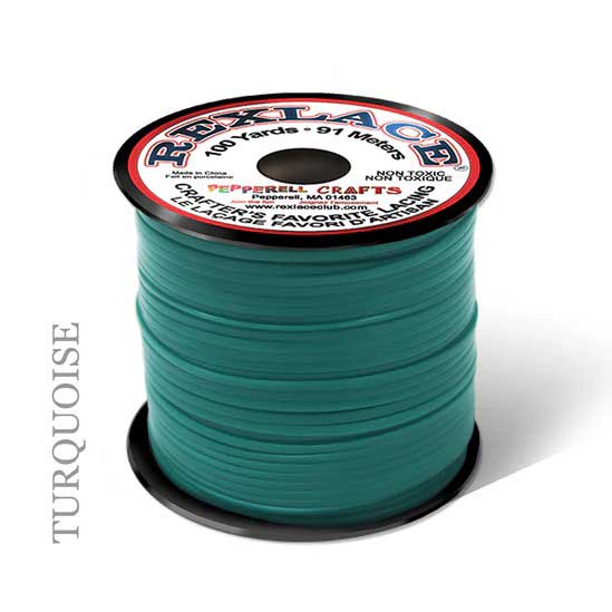 Turquoise Rexlace Flat Plastic Lacing Spool 100 yd (91 m) Pepperell