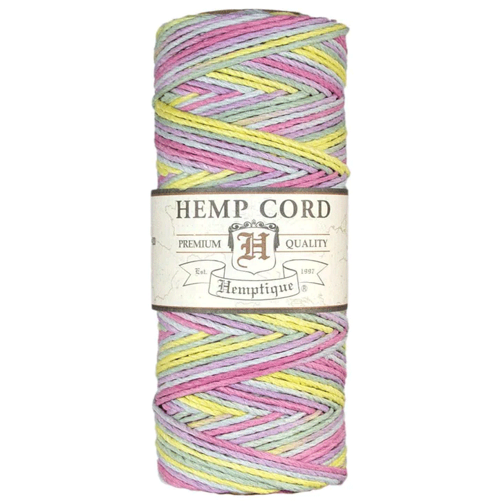 0.5 mm (1/64") Taffy Variegated Hemp Twine/Cord Spool 62.5 m (205 ft) Hemptique