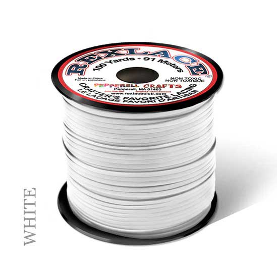 White Rexlace Flat Plastic Lacing Spool 100 yd (91 m) Pepperell
