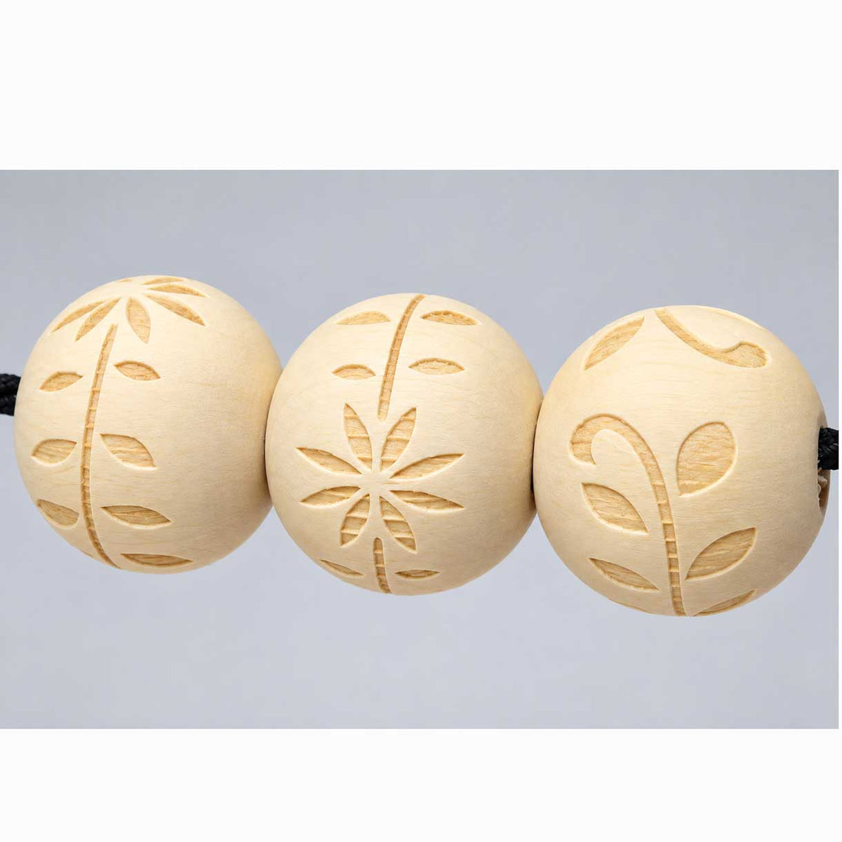 Wood Floral Bead (20 pack) China