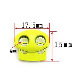 Yellow Plastic Oval Two Hole Cord Lock/Stop (5 Pack) paracordwholesale