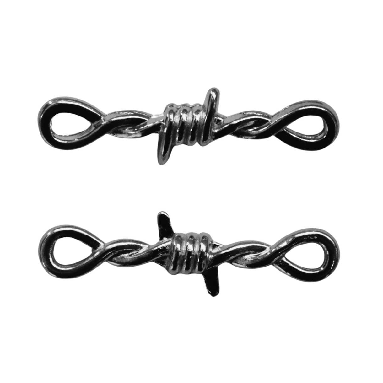 Zinc Alloy Silver Barbed Wire Bead/Charms (10 Pack)