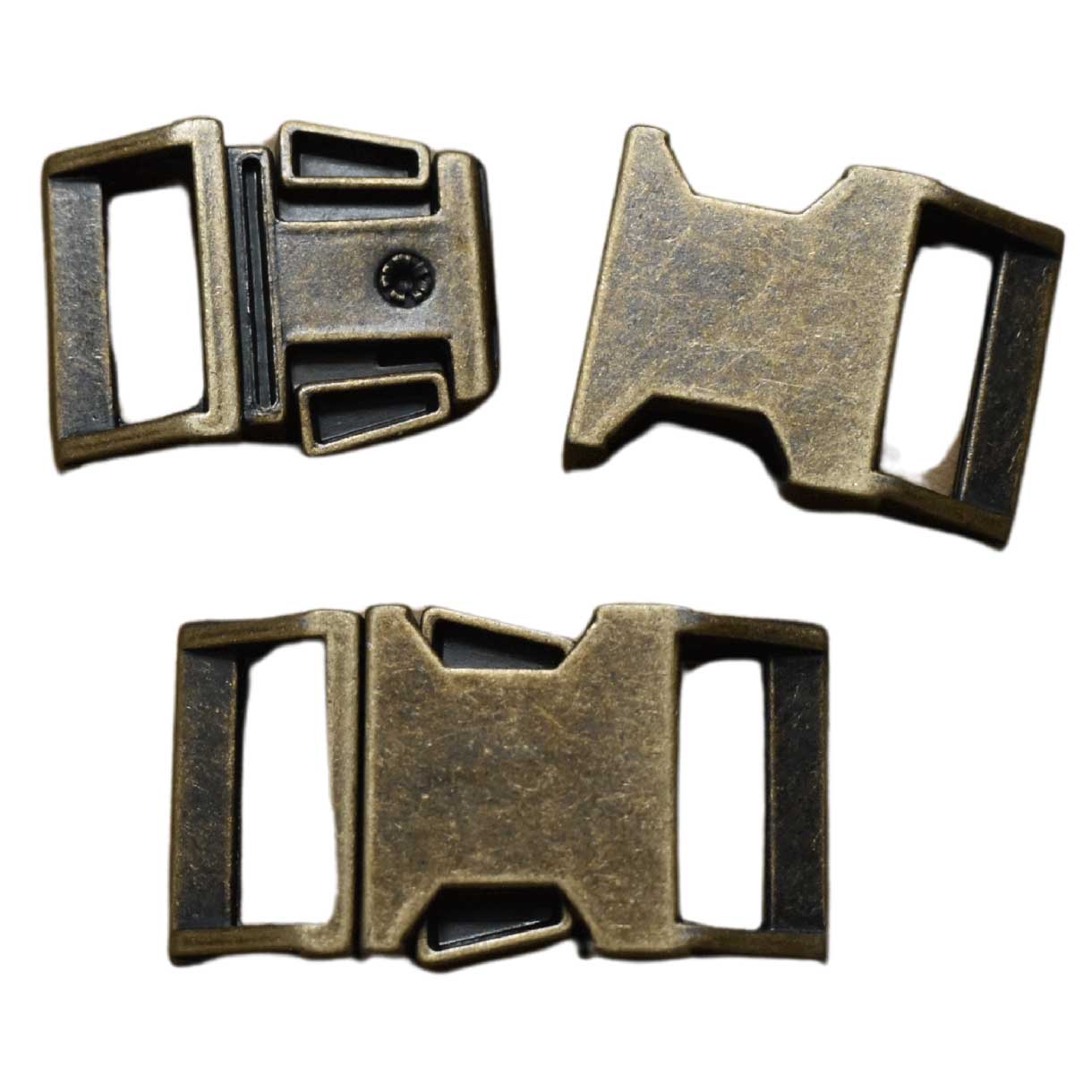 BZ 5/8 Inch Antiqued Zinc Side Release Buckle (1 Pack) - Paracord Galaxy