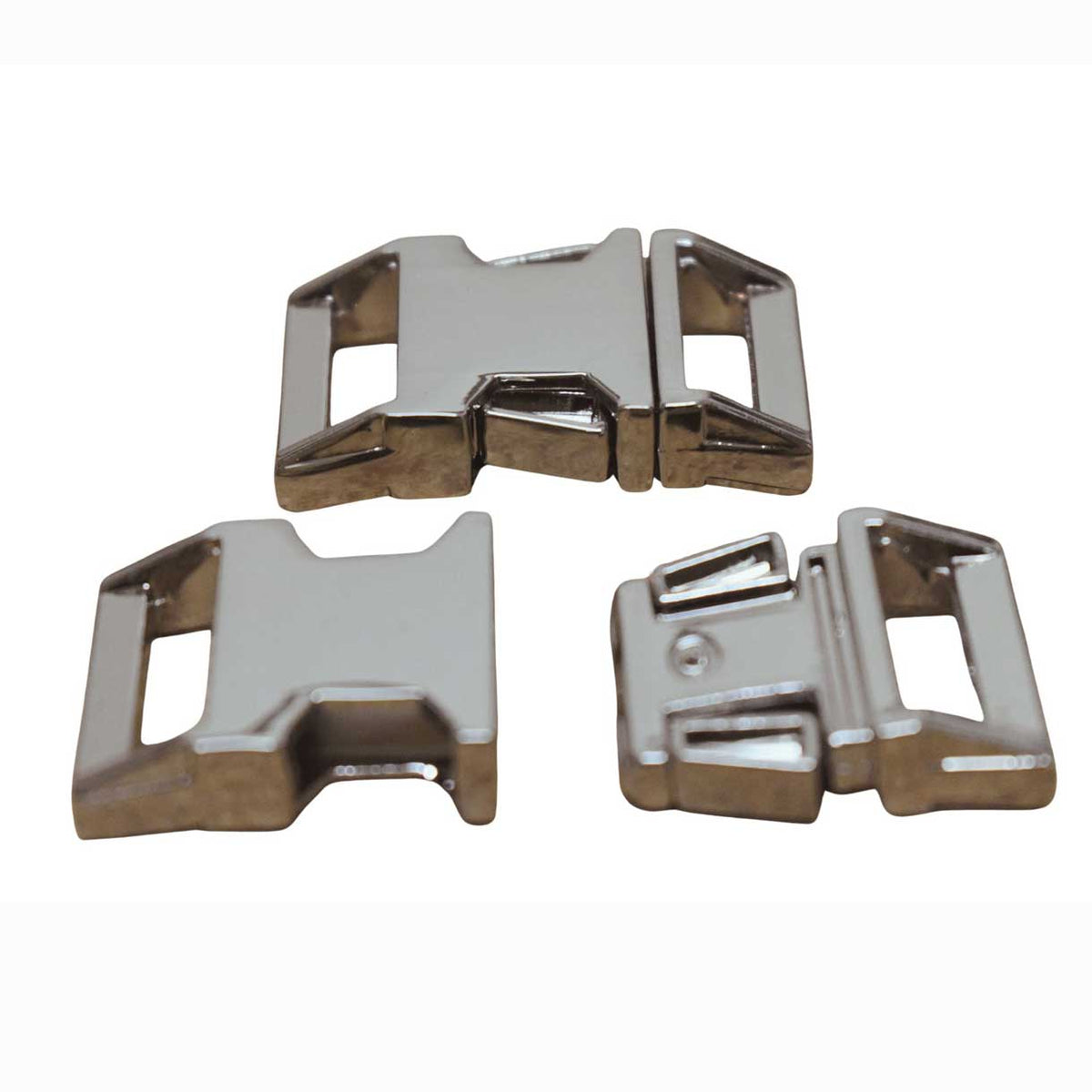 BZ High Polish 5/8" Nickel Plated Zinc Side Release Buckle (1 Pack) Batz