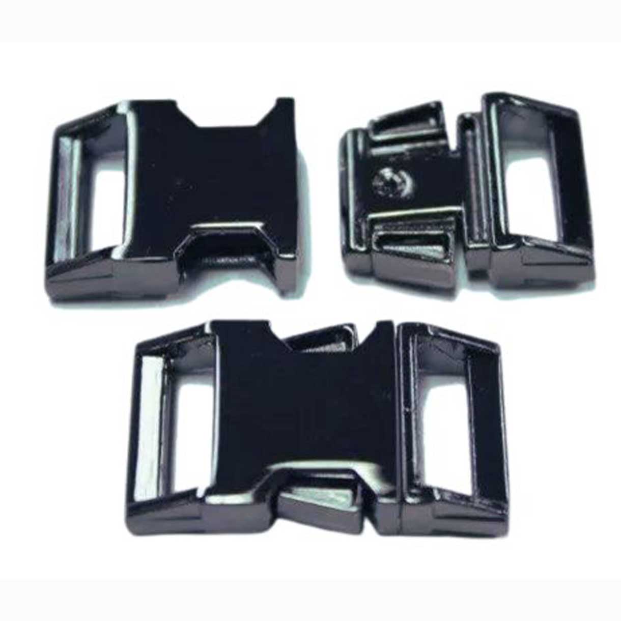 BZ High Polish Black 5/8" Nickel Plated Zinc Side Release Buckle (1 Pack) Batz