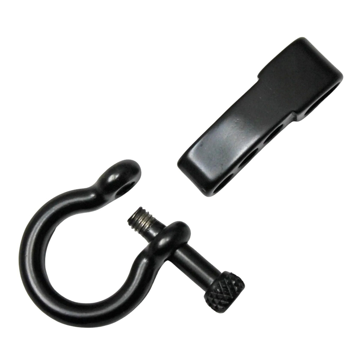 Matte Black Stainless Steel Adjustable Bow Shackle with Knurled Knob (1 Pack) paracordwholesale