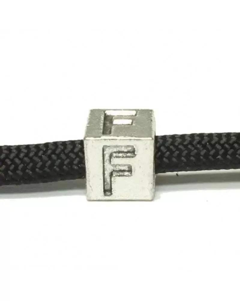 Metal Alphabet Letter Cube Bead - F (1 pack) China