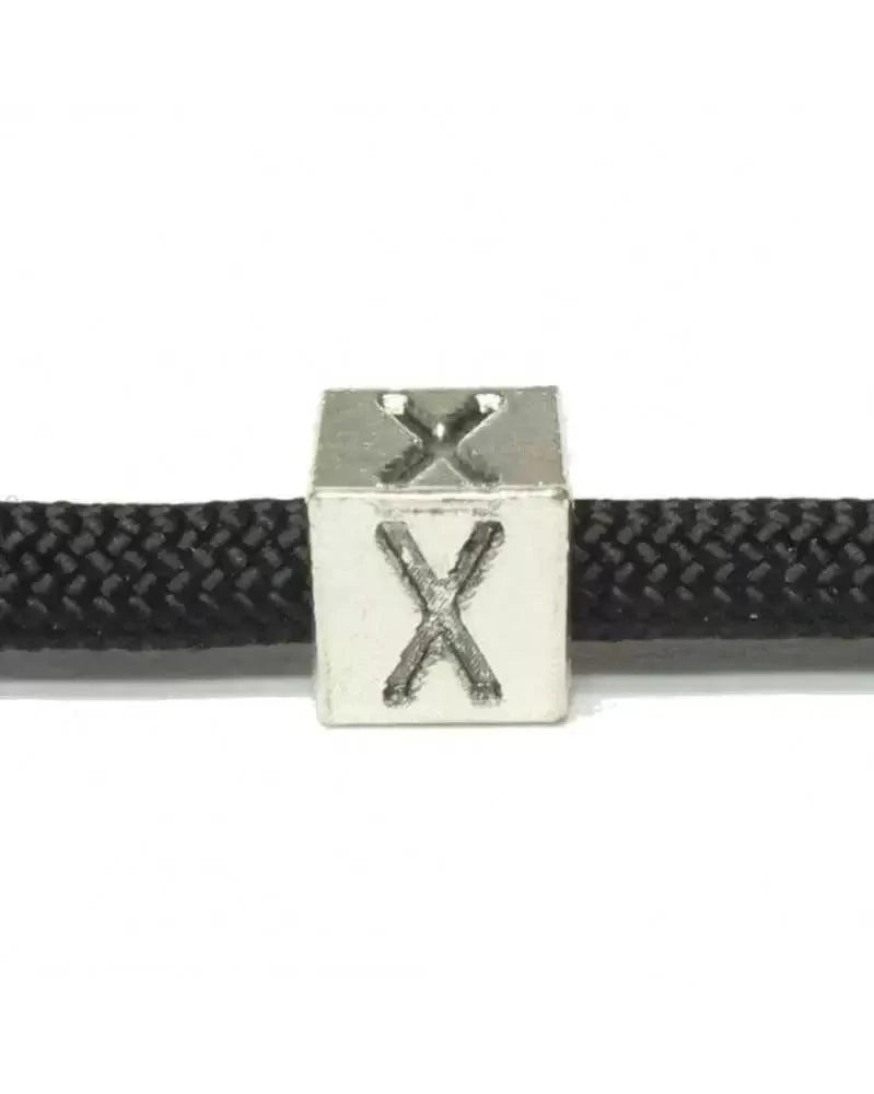 Metal Alphabet Letter Cube Bead - X (1 pack) China