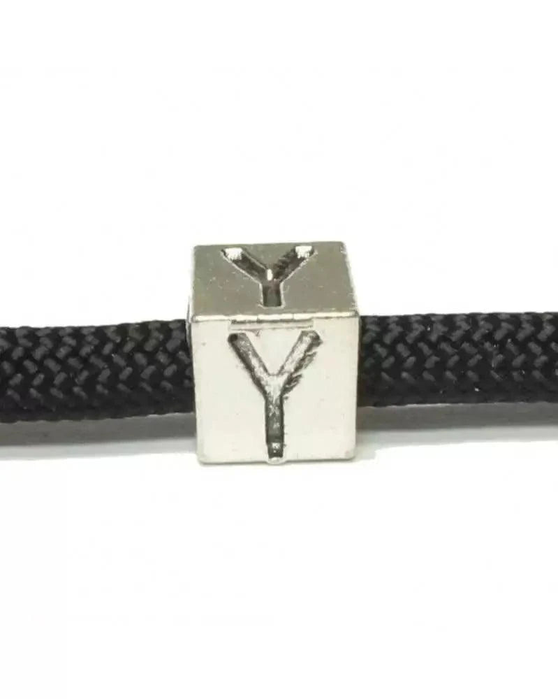 Metal Alphabet Letter Cube Bead - Y (1 pack) China