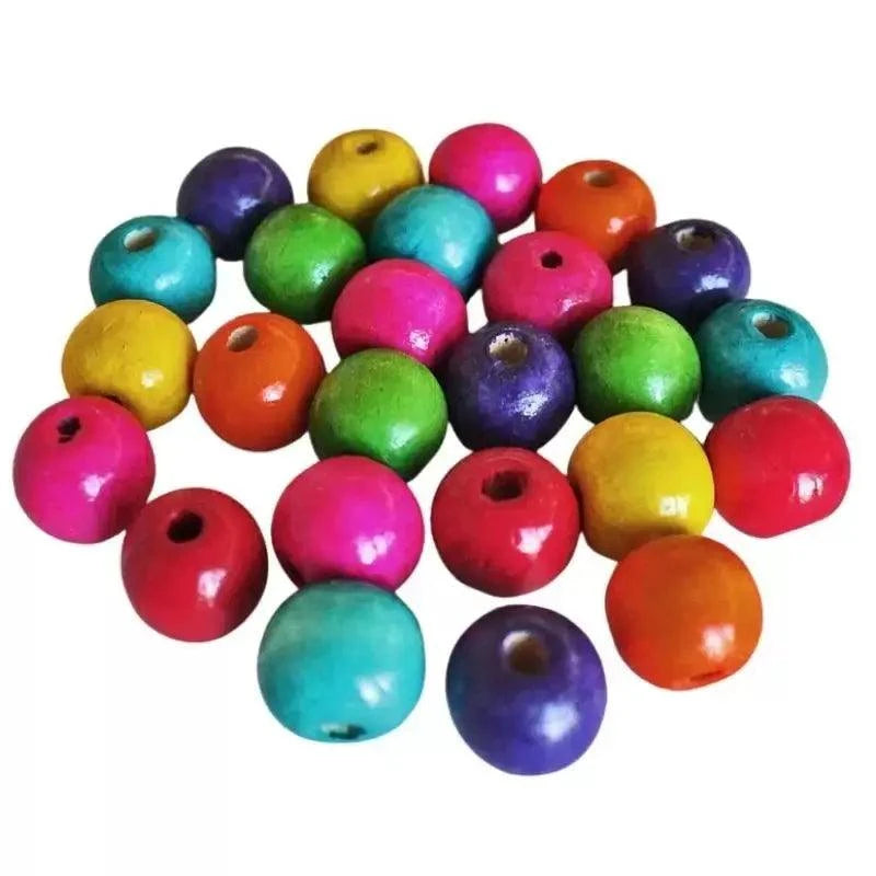 Multi-Color Wood Bead (20 pack) China
