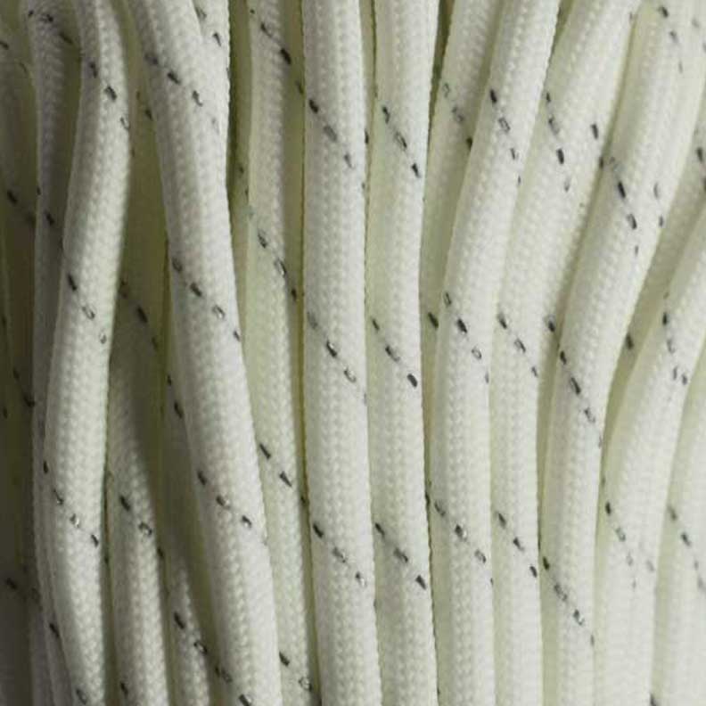 5.0mm (3/1”) Paracord Reflective White Uber Glow in the Dark Made in the USA Polyester/Nylon (100 ft) Atwood Rope MFG