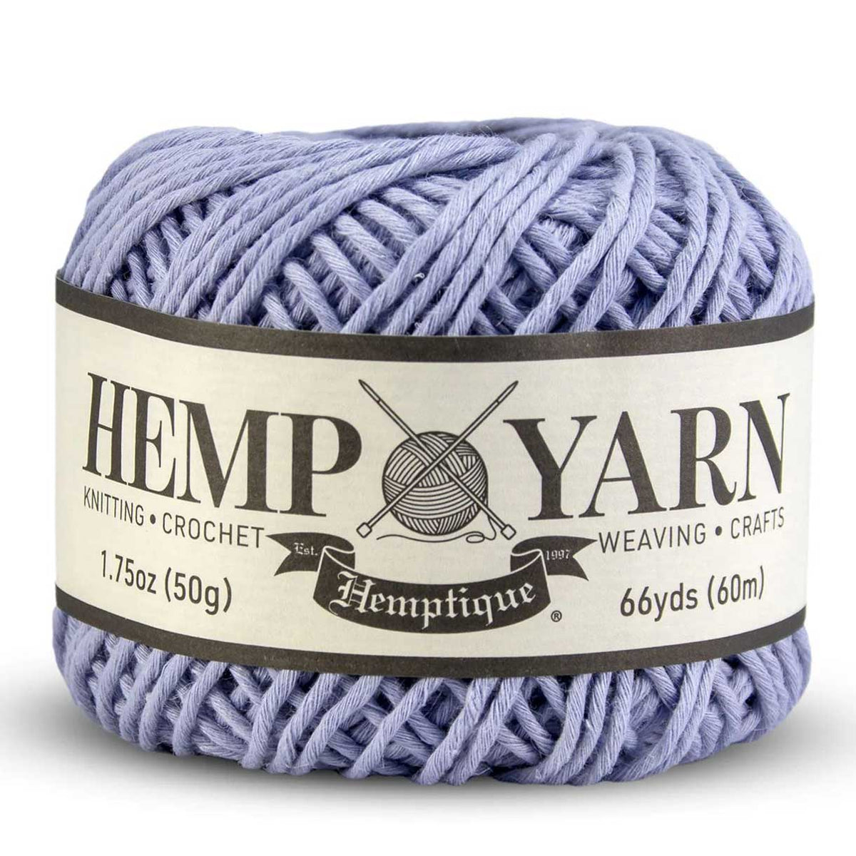 2 mm Periwinkle Yarn Cotton and Hemp 1 Ball Total 60 m (66 yd) Hemptique