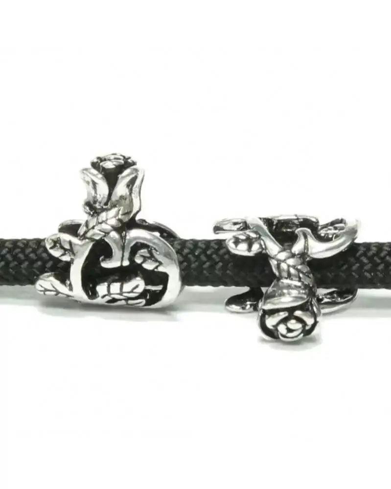 Rose - Antique Silver Plated (5 Pack) - Paracord Galaxy