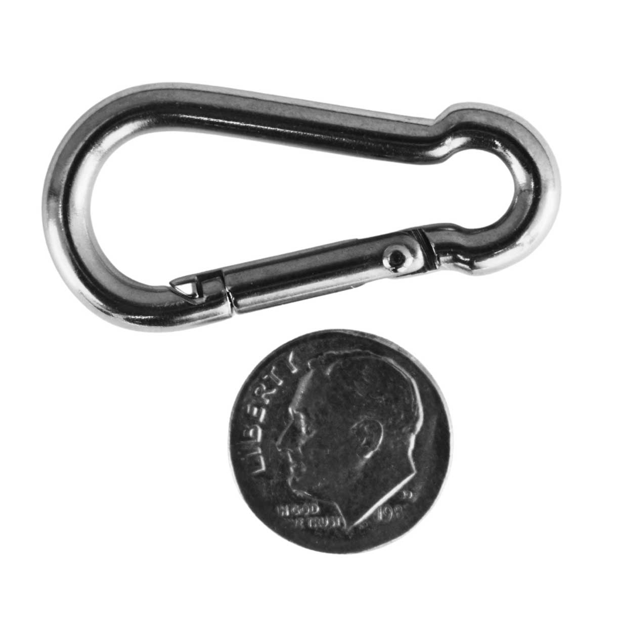 Silver Metal Carabiner (1 5/8" x 1 3/8") (10 Pack)
