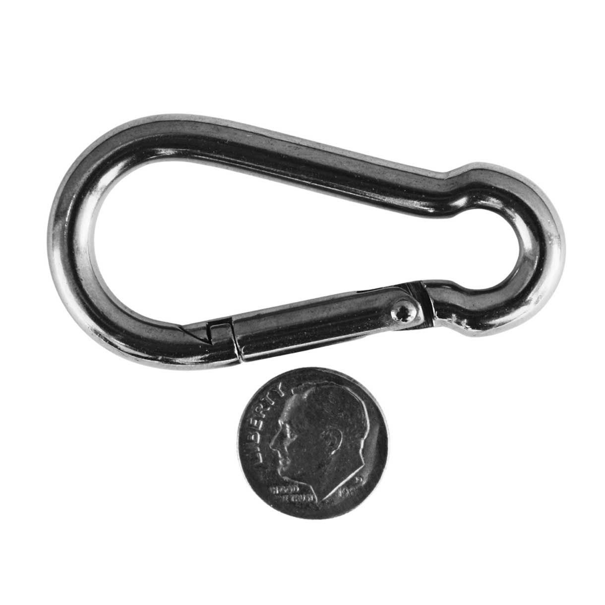 Silver Metal Carabiner (2 3/8" x 1 3/16") (10 Pack)