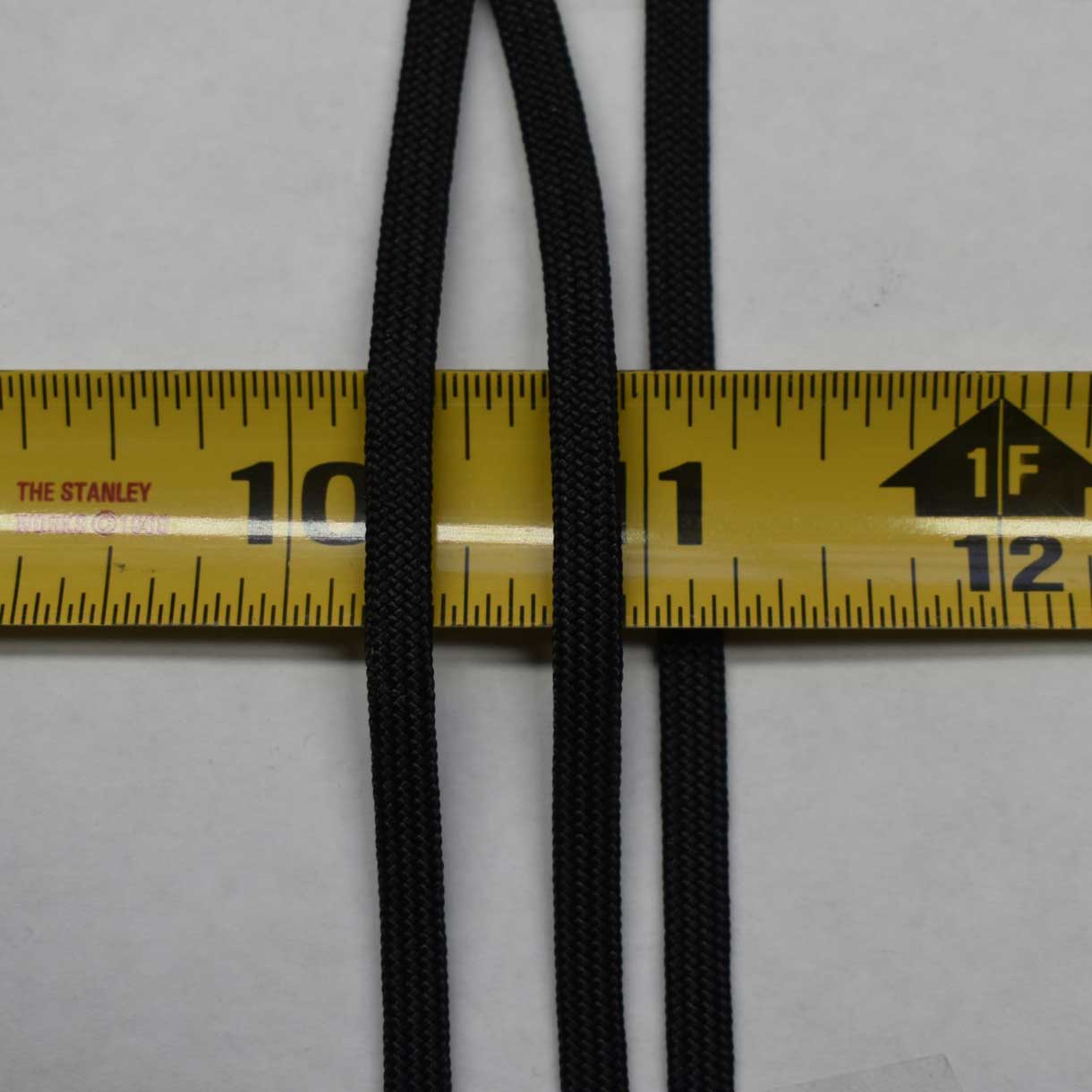 **Sinker Line 1/4 *(3/16) Inch Black Coreless Flat Nylon Cord Made in the USA El Wood Braiding Co