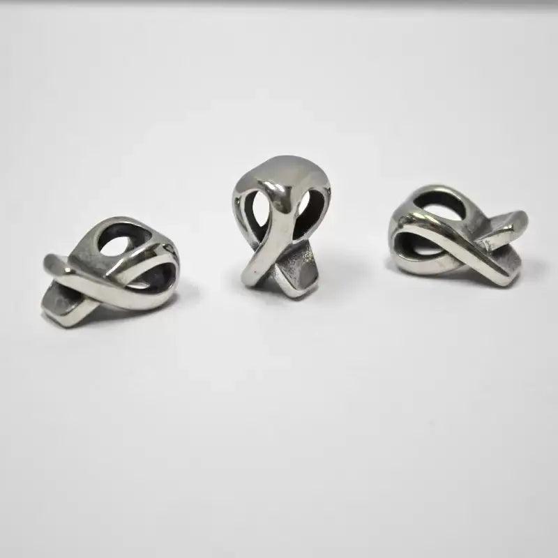 Stainless Steel Awareness Ribbon Bead (1 Pack) - Paracord Galaxy