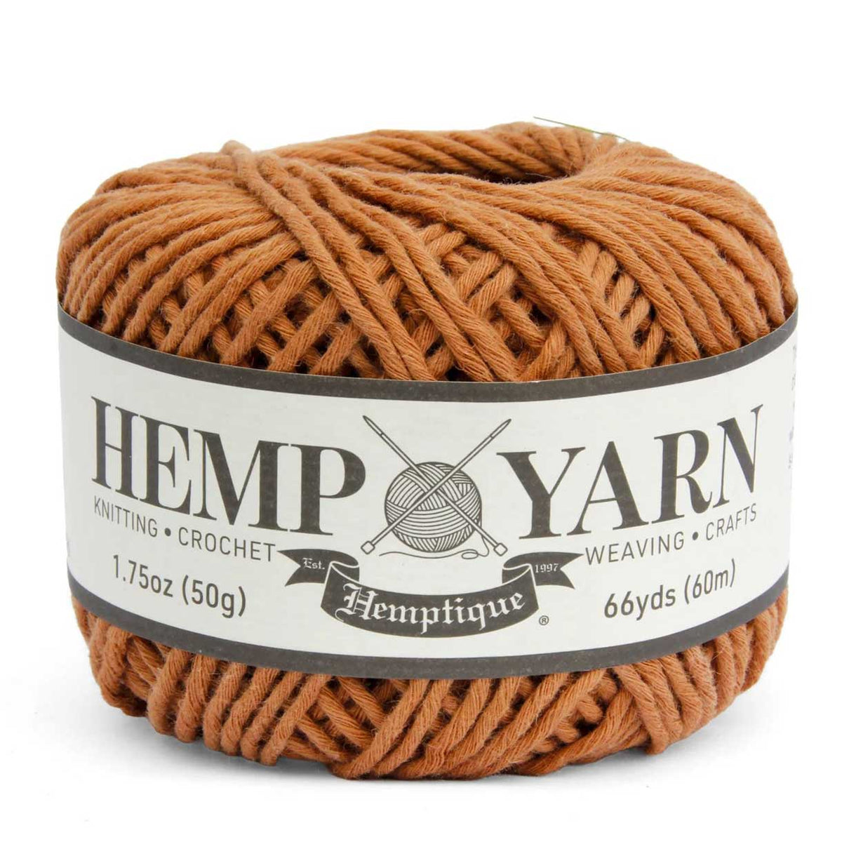2 mm Terracotta Yarn Cotton and Hemp 1 Ball Total 60 m (66 yd) Hemptique