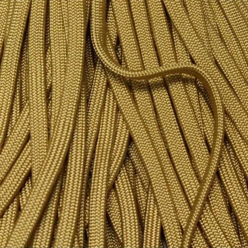 5 mm (3/16") Whip Maker (WhipMaker) Gold Coreless Hollow Flat Nylon Cord Made in the USA aka 650 Coreless Paracord (100 ft) El Wood Braiding Co