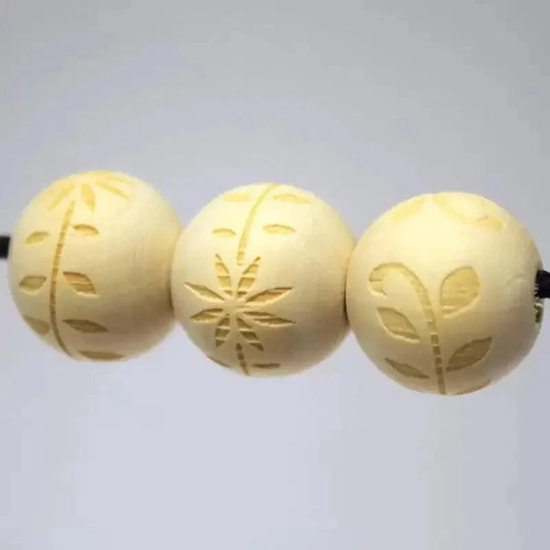 Wood Floral Bead (20 pack) China