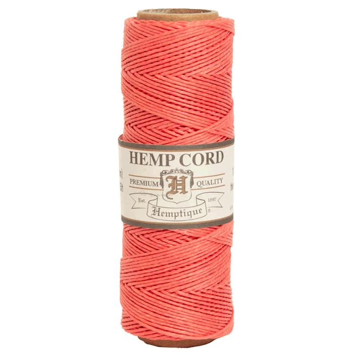 0.5 mm (1/64") Sunset Coral Hemp Twine/Cord Spool 162-022