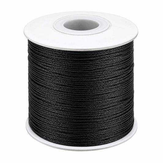 0.5 mm Black Round Waxed Polyester Cord/Thread 169.5 yd (155 m) 280-