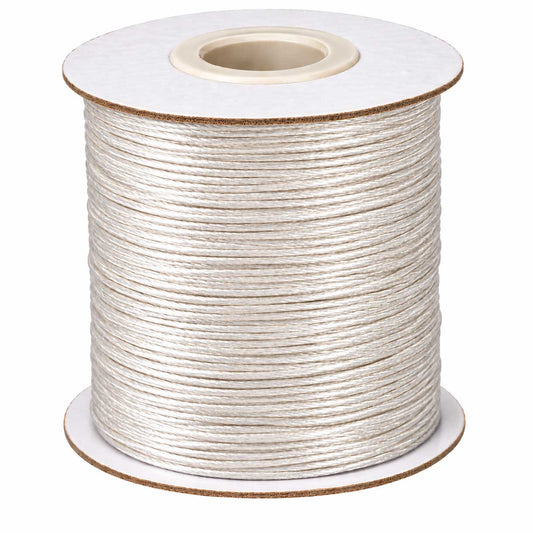 0.5 mm White Round Waxed Polyester Cord/Thread 169.5 yd (155 m) 280-