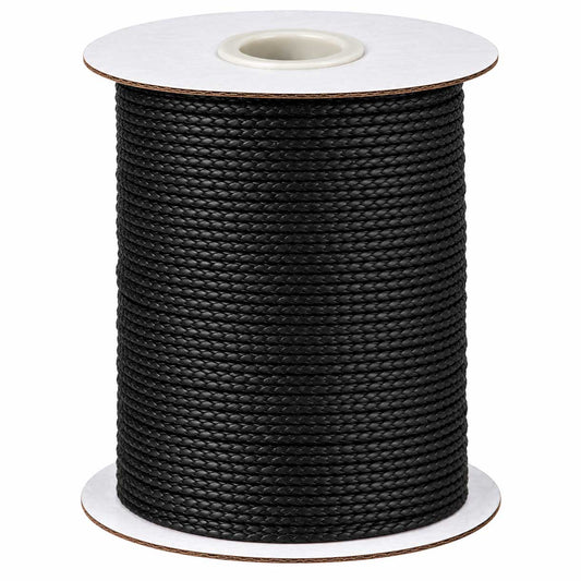 0.8 mm Black Round Waxed Polyester Cord/Thread 174 yd (160 m) 280-