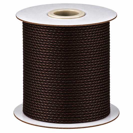 0.8 mm Coconut Brown Round Waxed Polyester Cord/Thread 174 yd (160 m) 280-
