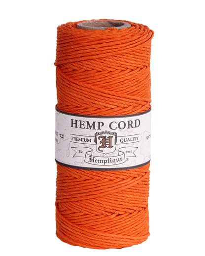 1 mm (3/64") Orange Hemp Twine/Cord Spool 62.5 m (205 ft)