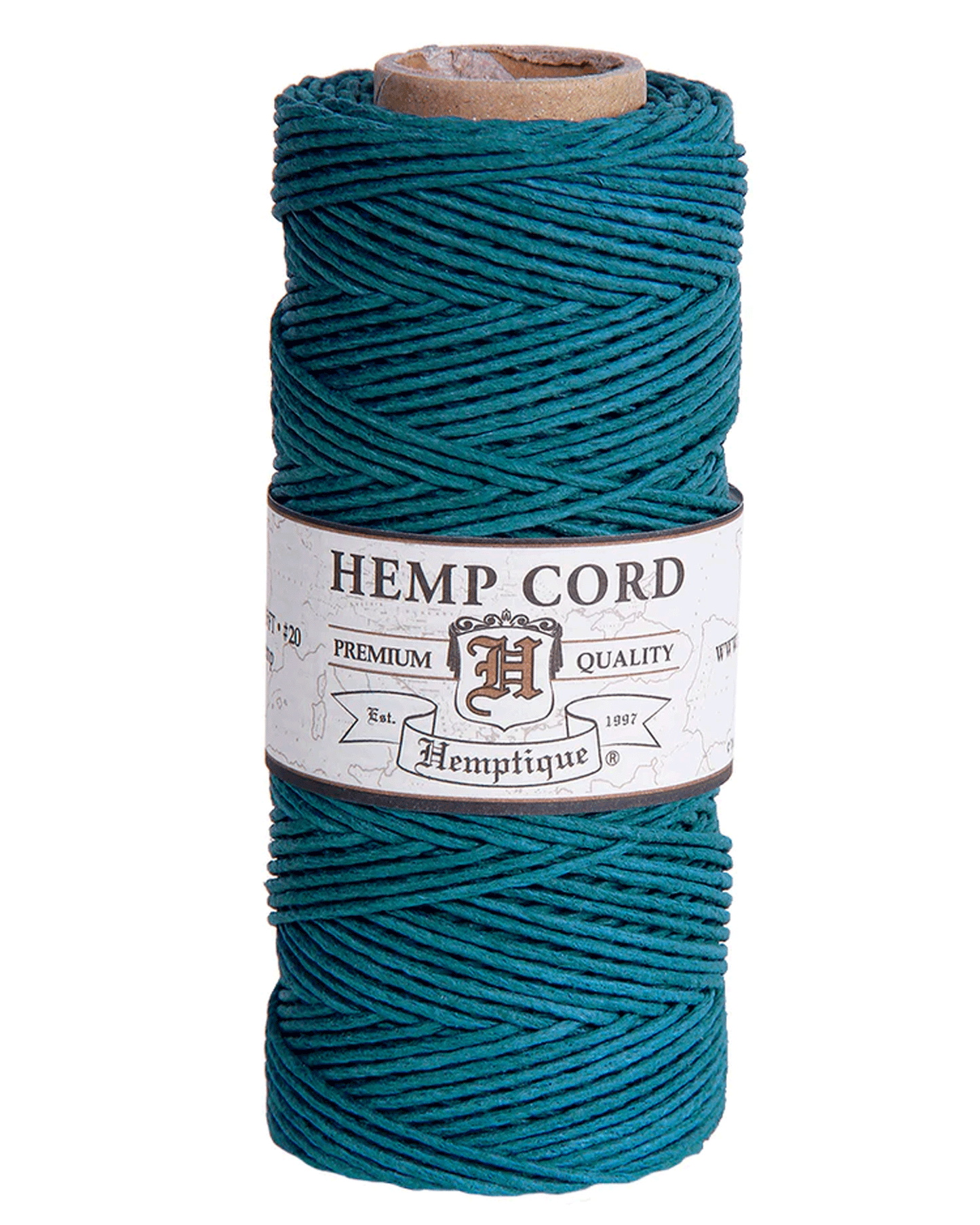 1 mm (3/64") Aquamarine Hemp Twine/Cord Spool 62.5 m (205 ft)