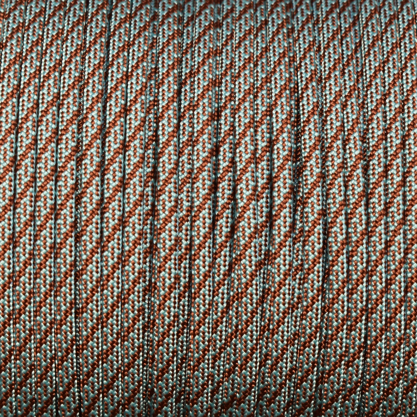 550 Paracord Turquoise with Chocolate Helix Made in the USA Nylon/Nylon (1000 FT.)