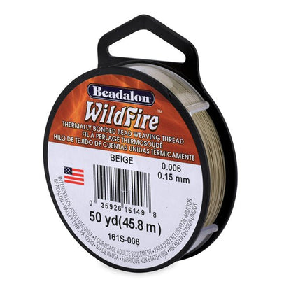 0.15 mm (.006") Beige Wildfire 10 lb Break Strength Thread / Cord 45 m / 50 yd - Paracord Galaxy